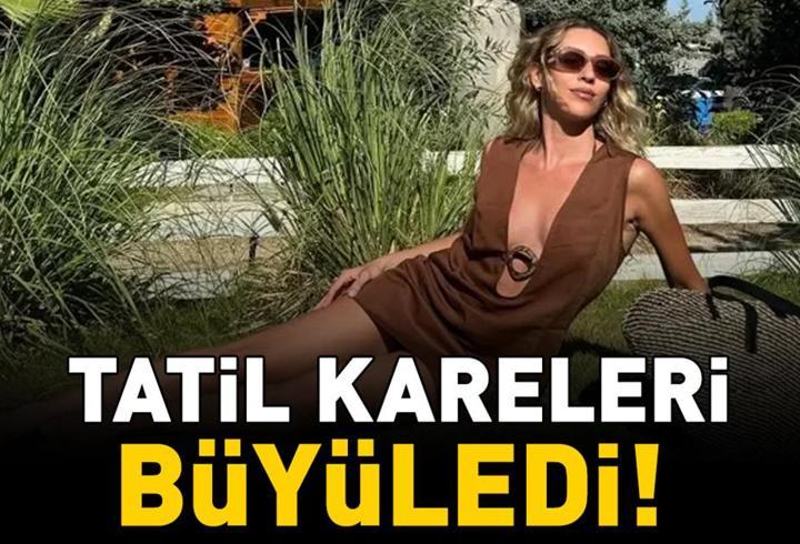 Kenan İmirzalıoğlu'nun güzeller güzeli eşi Sinem Kobal'dan tatil pozları! Lalin ve Leyla'nın keyfi yerinde
