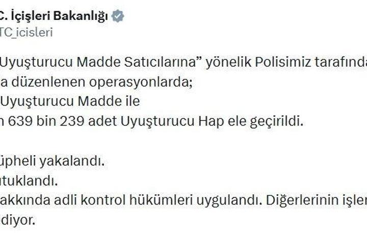 73 ildeki uyuşturucu operasyonlarında 935 tutuklama