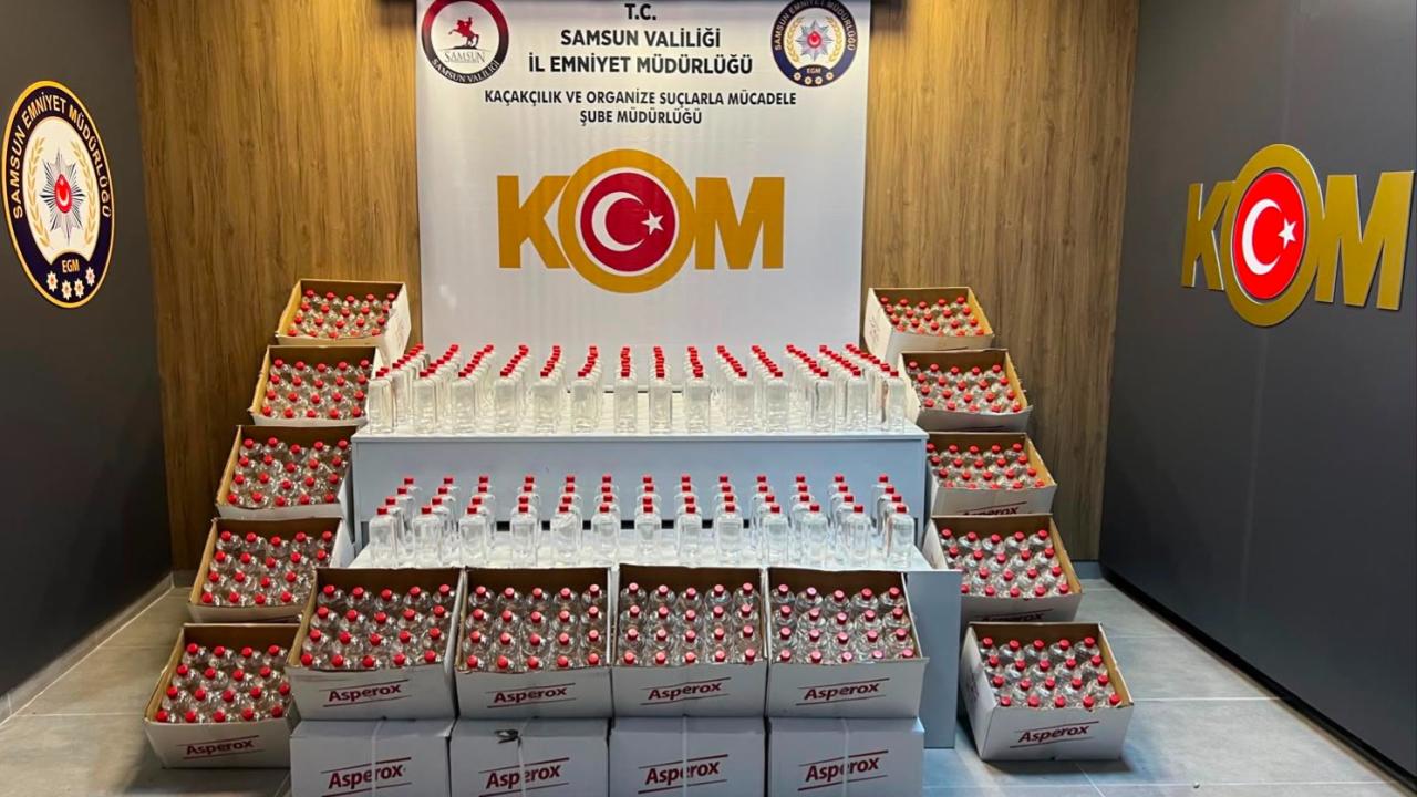 Samsunda 1 ton 160 litre etil alkol ele geçirildi