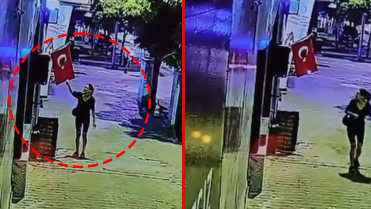 Muğla'da Türk bayrağını yakan şüpheli kadın gözaltına alındı