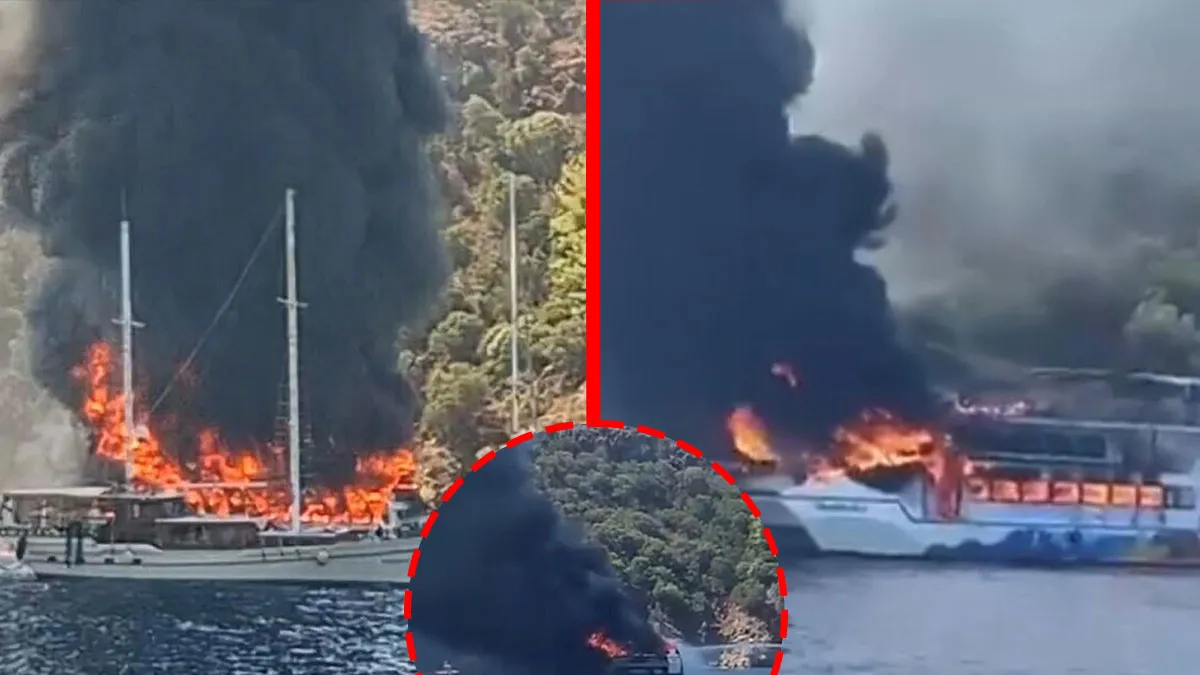 Fethiye’de can pazarı! Gezi teknesi denizin ortasında alev topuna döndü: Tam 115 kişi saniyelerle kurtuldu!