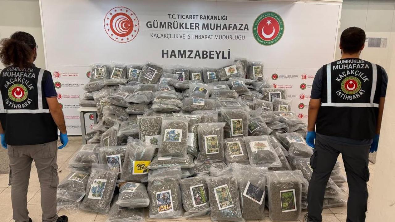 Hamzabeyli Sınır Kapısı'nda 287 kilo esrar ele geçirildi