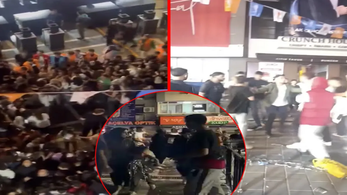 Beyoğlu'nda ünlü rapçinin konserinde ortalık karıştı! Tekme ve yumruklar havada uçuştu: Kavga anları kamerada