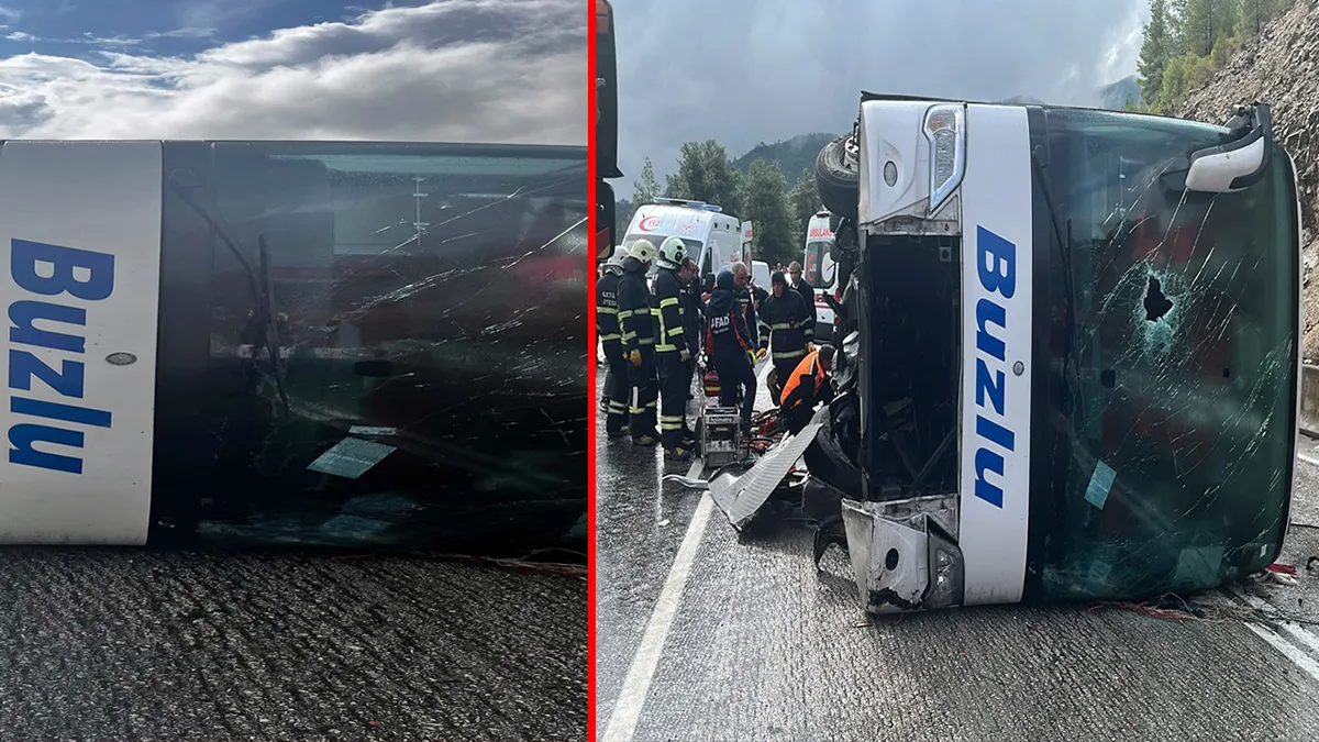 SON DAKİKA… Isparta- Antalya kara yolunda feci kaza! Yolcu otobüsü devrildi: 1 ölü 7 yaralı!